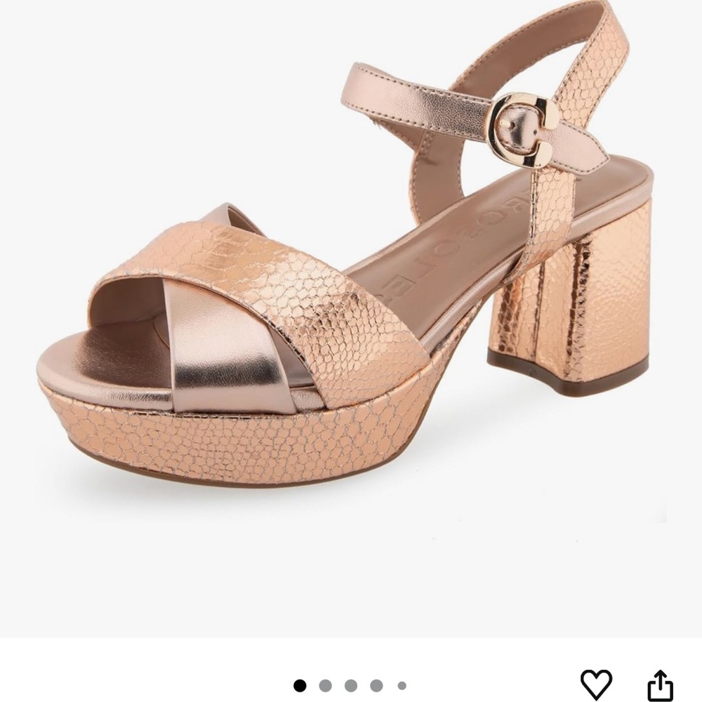 AEROSOLES Rose Gold Platform Sandals